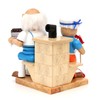 Dekohelden24 ***Wooden Incense Figurine Grandma and Grandpa by the Fireplace,