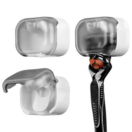 Linkidea 2 Pack Razor Holder, Waterproof Shaver Holder for Shower, Compatible with GilletteLabs with Exfoliating Bar, Dorco Pace 6 Pro (Grey)