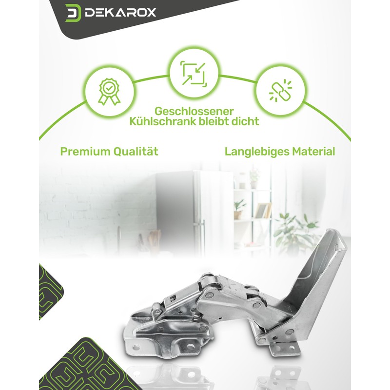 DEKAROX Hettich Door Hinge Set Top and Bottom for Whirlpool