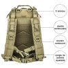 Tactical Backpack 35L Molle System Waterproof Gym Bag Hiking Trekking