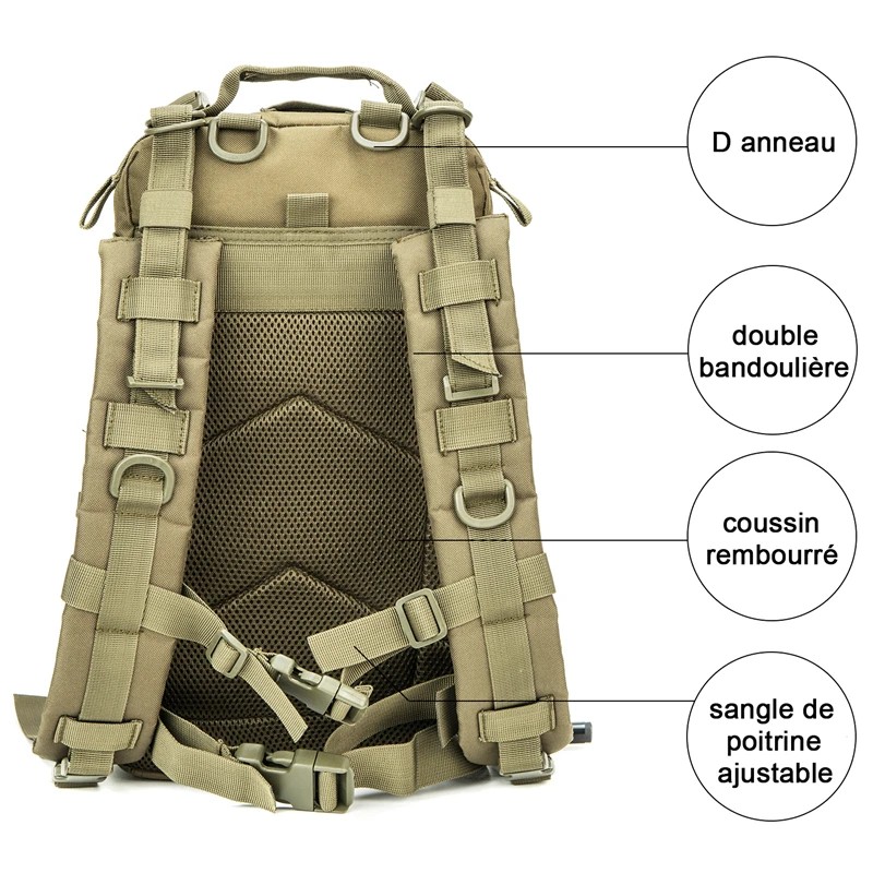 Tactical Backpack 35L Molle System Waterproof Gym Bag Hiking Trekking