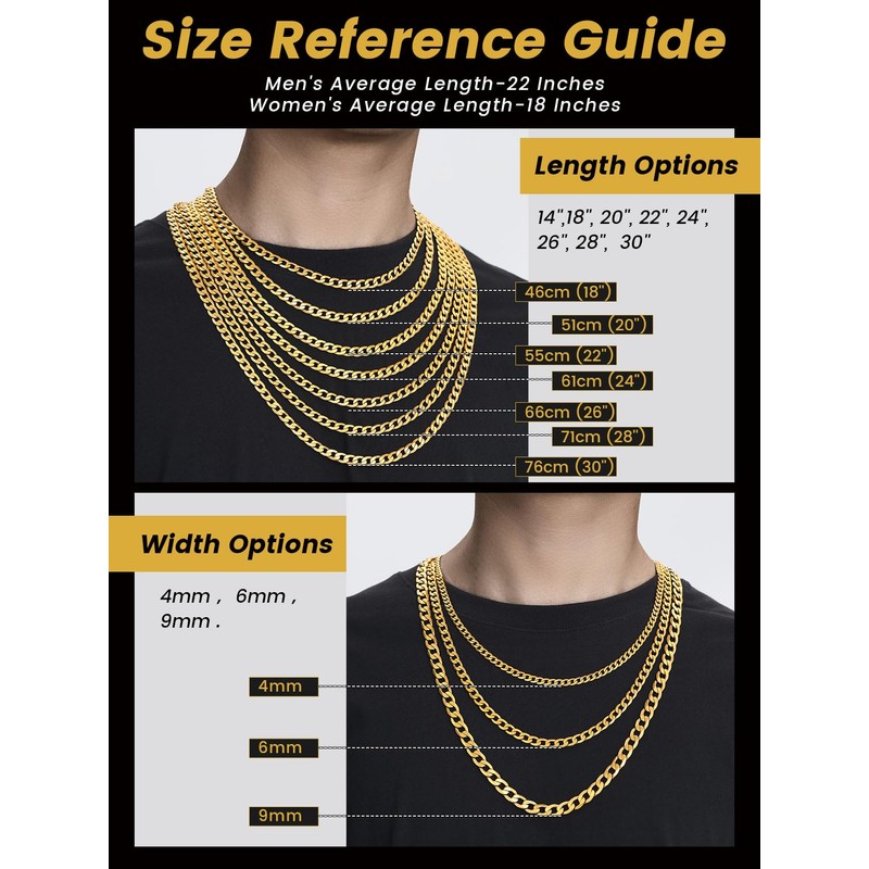 GOLDCHIC JEWELRY 6mm Chunky Chain, 22 inches Hip Hop Gold