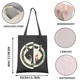 Fantasy book Inspired Gift Wolf Themed Reusable Grocery Shopping Bag (Hail tote CA)