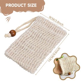 4 Stück Seifensäckchen, Seifensäckchen Bio, Seifensäckchen für Feste Seife, Sisal Seifenbeutel, Seifenbeutel, Seifensack, Kordelzug Massage Seifensack, Perfekt zum Peeling, Duschen, Baden & Reisen