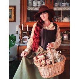 Scarlet Darkness Black Renaissance Corset Women Vintage Boned Bustier Tops for Party Black Size 14