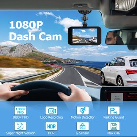 DIAMOND LARK 1080P Full HD DashCam for Cars, Diamond Lark Dash Cam Front with 32G SD Card, 3”LCD Screen, 170°Wide Angle, Dash Camera with Loop Recording, HDR, Night Vision, G-sensor, Parking Monitor