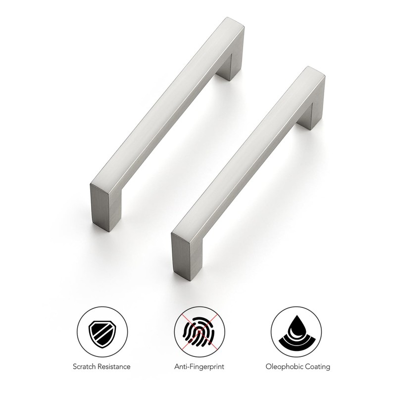 Ravinte 10 Pack Solid Brushed Nickel Kitchen Cabinet Handles Cabinet