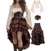 Women's Pirate Costumes Dress Renaissance Top Pirate Skirt with Corset
