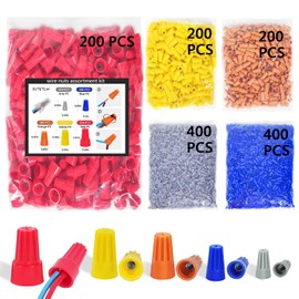 SUTETLW Wire Nuts Assortment Kit 1500 PCS Insulating Insert Twist Electrical Wire Connectors Nuts, Springs Screw Terminals Wire Caps for Wire Connection, 5 Sizes
