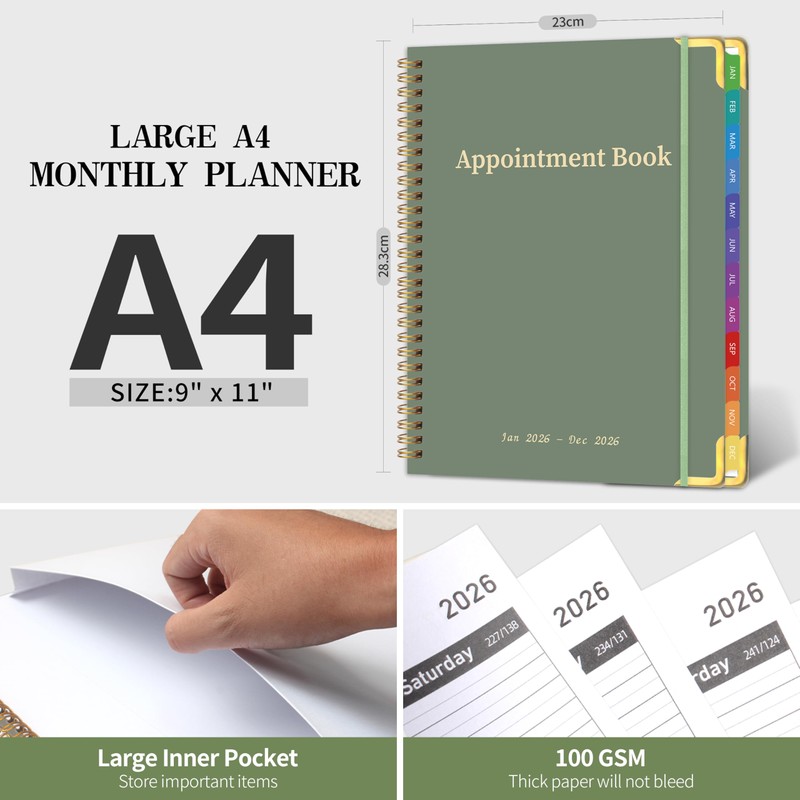 2026 Appointment Book/Planner - 2026 Daily Hourly Planner from Jan.