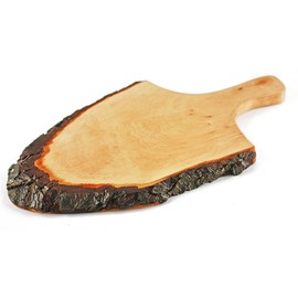 Rustic Vesper Board with Handle & Natural Bark - VESPERBRETT / from Germany / Length 12.6 - 13.8 Inches