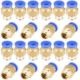 PC6-01 Push to Connect Fittings, 6mm Tube OD x 1/8inch G Thread, Straight Pneumatic Quick Fitting Air Line Connector for PTFE Tube 3D Printer Connector 20Pcs