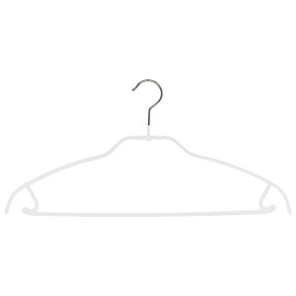 MAWA Space Saving Clothes Hanger with Bar and Hooks Style 42/FTU for Pants and Skirts, Pack of 2, White, 2 Count