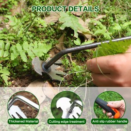 Weeding Artifact Uprooting Weeding Tool,2024 New Weeding Tool Gardening for Yard Long Handle Steel Hand Walensee weed pullerwith Handle, Weed Pulling Tool for Garden (A)