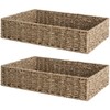 StorageWorks Large Seagrass Tray for Bathroom, Seagrass Storage Baskets for
