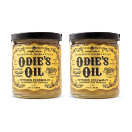 Odie's Universal Oil Twin pack (9 oz) - 2 jars - All Natural Universal Finish for Wood, Metal, Leather, Plastic, Vinyl, Masonry and More