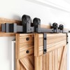 EaseLife 7.5FT Bypass Double Sliding Barn Door Hardware Kit,Single Track,