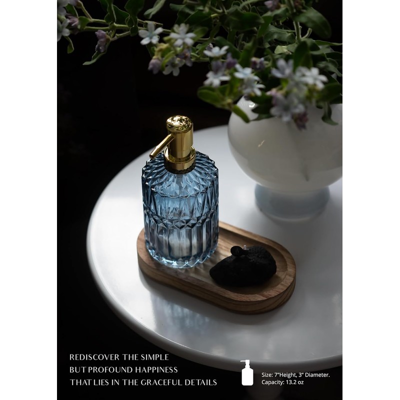 EMPO Clear Glass Soap Dispenser with ABS Plastic Pump, Lotion