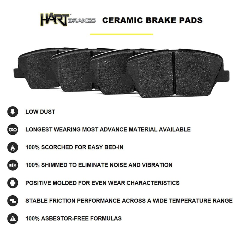 Hart Brakes Black Front Slotted Rotors + Ceramic Brake pads