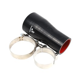 Universal TMKOOL 6" Length High Performance Straight Reducer 2"-2.75" ID Silicone Hose Coupler With T Bolt Clamp Air Intake/Turbo/Intercooler (Black, 2"-2.75")
