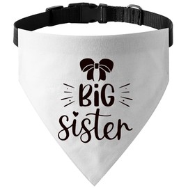 HDGDT Big Sister Dog Bandana Collar for Pregnancy Announcement, Adjustable Gender Reveal Bandana with D-Ring & Quick Release Buckle for Small Medium Large Dogs