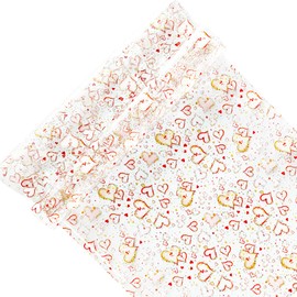 HYANG Transparent Love TPU Fabric Clear Jelly Vinyl Roll: 30cm x 135cm TPU Fabric For Making Handbags, Earrings, DIY Projects (Hollow)