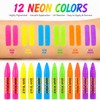 12 Pack UV Neon Face & Body Paint Sticks, Vibrant