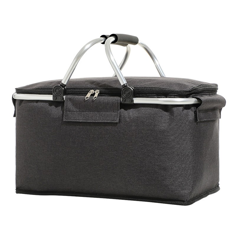 Picnic Bag Foldable Picnic Basket Insulated Comfortable Handle Ice Pockets