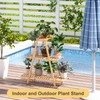 Furshus Bamboo Plant Stand - Indoor/Outdoor 3 Tier Plant Ladder,