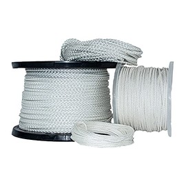SGT KNOTS Diamond Braid Nylon Rope for General Use - Durable, Strong, Rot Resistant for Marine, Camping, Agriculture (1/8" x 100ft, White)
