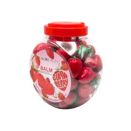 Bálsamo Labial de Fresa Lip Balm 60 Pcs - Hidratante, Protector de Labios Secos y Agrietados con un Delicioso Aroma a Efecto de Larga Duración.       