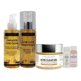 Kit Anti-acné Orgánico Shampoo, Tónico, Gel Y Loción Secante