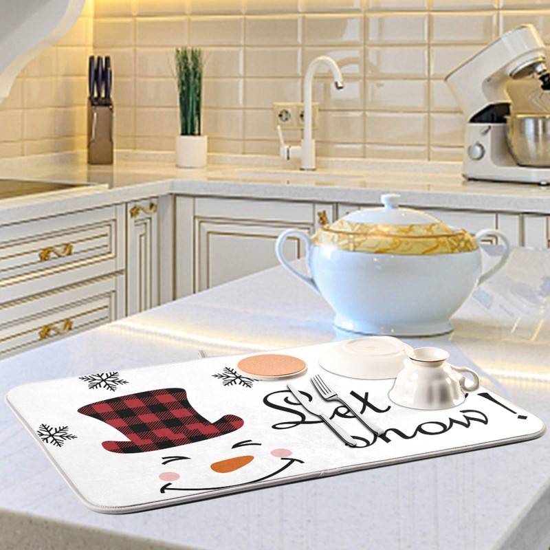 Super Absorbent Dish Drying Mat, Microfiber Fast-Drying Dish Mat, 24"