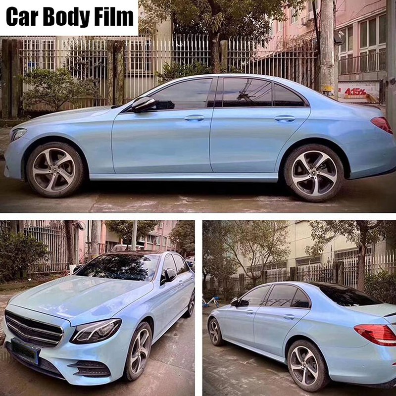 ATMOMO Charming Pearl Blue and Gray Glossy Chameleon Vinyl Wrap