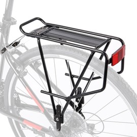 KONG MING CAR Universal Pannier Rack Bicycle Pannier Rack with Side Rails for Saddle Bags, Lightweight Aluminium Bicycle Rear Pannier Rack for 26-29 Inches, 27 kg Load Capacity (H673 - V/Internal Disc