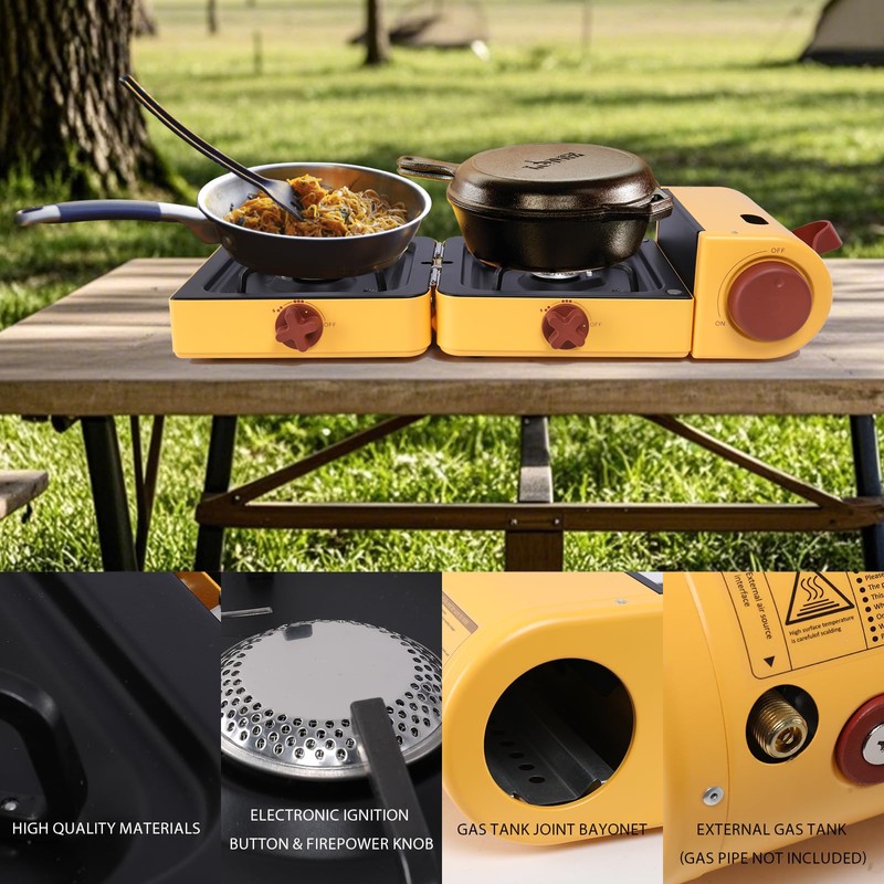 Aircity 2 Burner Folding Camping Stove - Portable Propane Stove