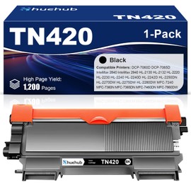 TN420 Black Toner Cartridge Replactment for Brother TN-420 Toner for HL-2270DW HL-2230 HL-2240D HL-2280DW MFC-7360N MFC-7860DW DCP-7065DN Intellifax 2840 2940 Printer - 1,200 Pages