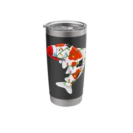 Xmas Lights Santa Hat Koi Fish Christmas Stainless Steel Insulated Tumbler