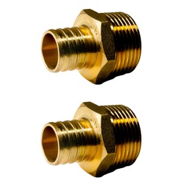 XFITTING 1 inch Pex x 1 inch Male NPT Adapter, 24-4-3=2X, 2 Pieces
