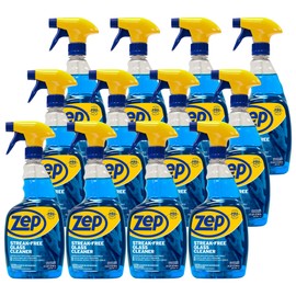Zep Streak-Free Glass Cleaner - 32 Oz (Case of 12) ZU112032- Professional Grade Formula that Cleans Dirt, Fingerprints, Grime, Smoke Haze, and Toothpaste on Windows, Mirrors, and Other Glass Surfaces