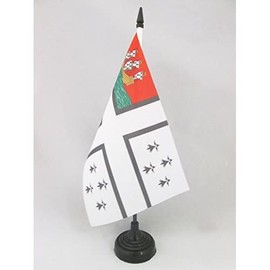 AZ FLAG CITY OF NANTES TABLE FLAG 5'' x 8'' - BRITTANY - NANTES DESK FLAG 21 x 14 cm - Black plastic stick and base