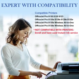 Kminoteh 923e Ink Cartridge (with Chip) Combo 4-Pack Compatible for HP 923e 923 Ink Cartridge for OfficeJet Pro 8130 8135e 8138e 8139e 8120 8123 8122e OfficeJet Pro 8135e 8139e Printers (Not OEM)