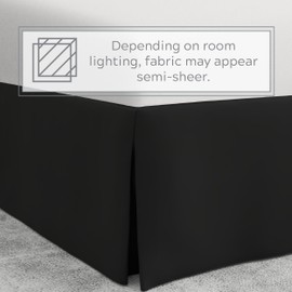 Levinsohn Magic Skirt Tailored Bedskirt, Never Lift Your Mattress, Classic 14” drop length, Pleated Styling, Twin, Black