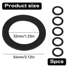 Pack of 5 Sink Plug Replacement Seal, Universal Sealing Rings Accessories, OD 54 mm ID 32 mm Compatible with Franke and Blanco Sink, Strainer Basket Repair, Replacement Parts for Kitchen Sink Drain