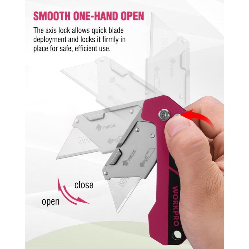 WORKPRO Box Cutter, Utility Knife Quick Change Blade Razor Knife,