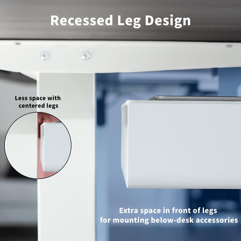 VIVO Electric Standing Desk Frame, Rear-Set Legs, Single Motor Memory