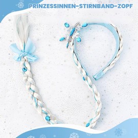 Princess Headband, Crown Headband, Princess Braided Long Wig, Blonde Wig Long Braids Hair, for Birthday Party Costume Cosplay