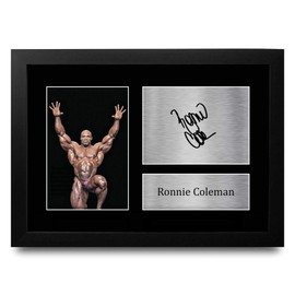 HWC Trading FR A4 Ronnie Coleman Mr Olympia Gifts gedrucktes signiertes Autogramm Bild für Bodybuilding-Fans – A4 gerahmt