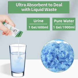 30 Pack Poo Absorbent for Portable Toilet, Camping Toilet Chemicals, Eco Degradable Absorbent Gel Liquid Waste Gelling and Deodorizing Absorbent Emergency Toilet Waste Treatment
