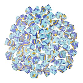 Yuvori 1.1 lbs Modern Abstract Geometric Irregular Porcelain Mosaic Tiles, DIY Handmade, Bathroom, Living Room, Kitchen Backsplash, Outdoor (04, Medium)